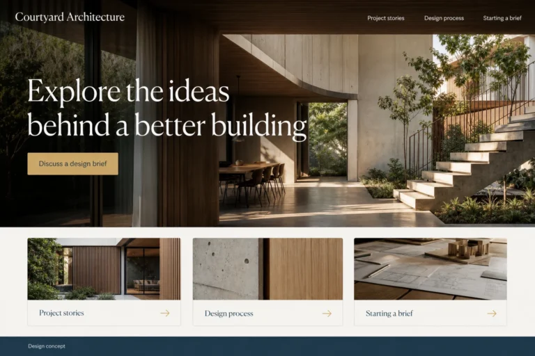 Illustrative Architecture Firms Website Design concept
