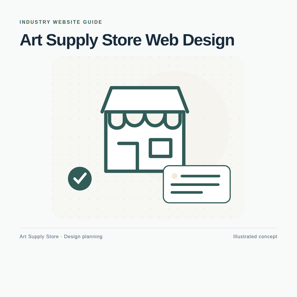 Original Art Supply Store website planning illustration