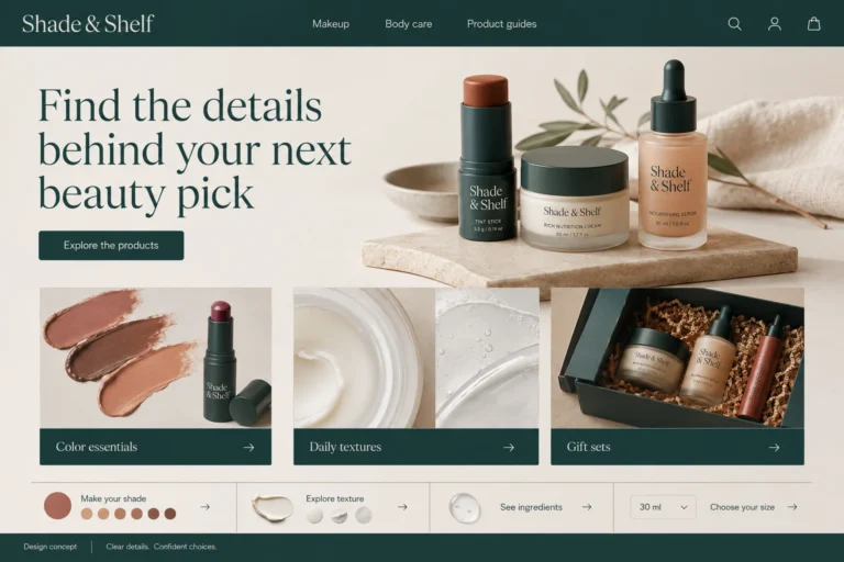 Illustrative Beauty Product Store Web Design concept