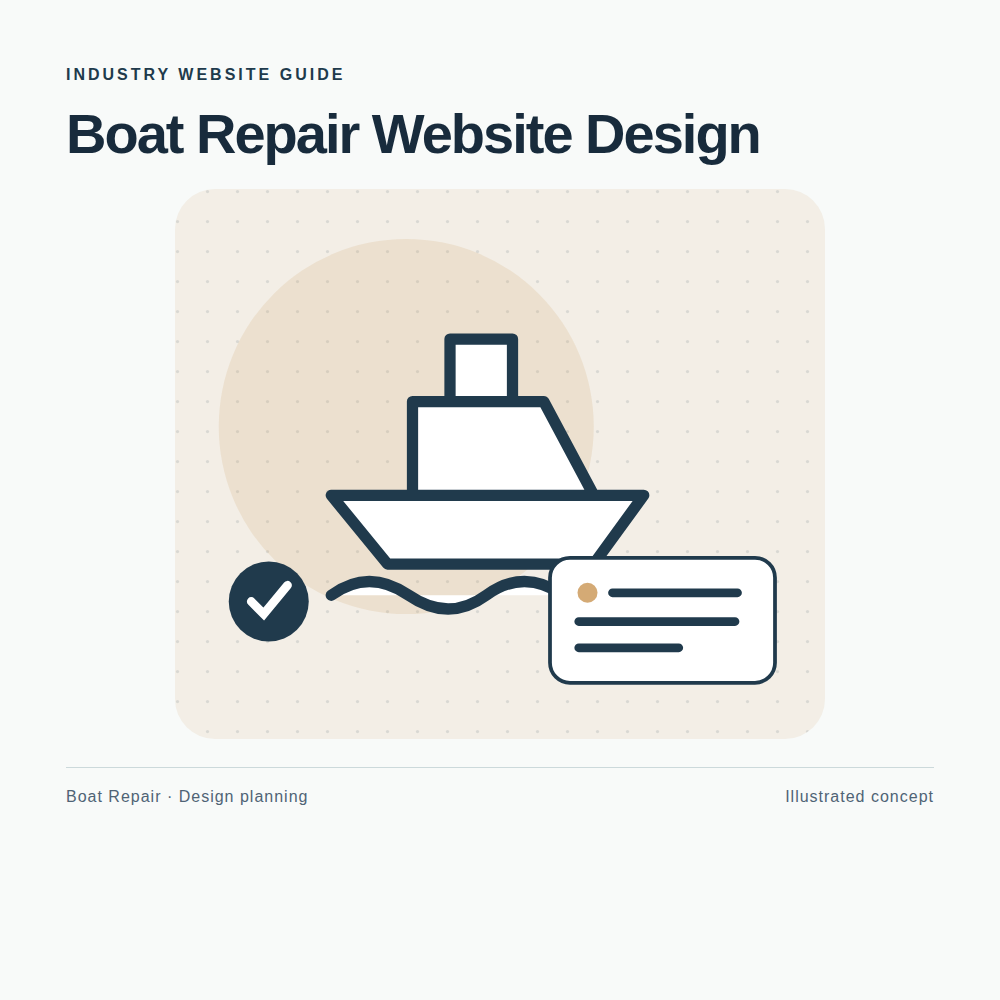 Original Boat Repair website planning illustration