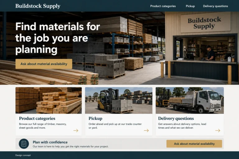 Illustrative Building Materials Suppliers Website Design concept