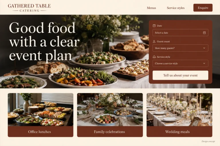 Illustrative Catering Web Design concept
