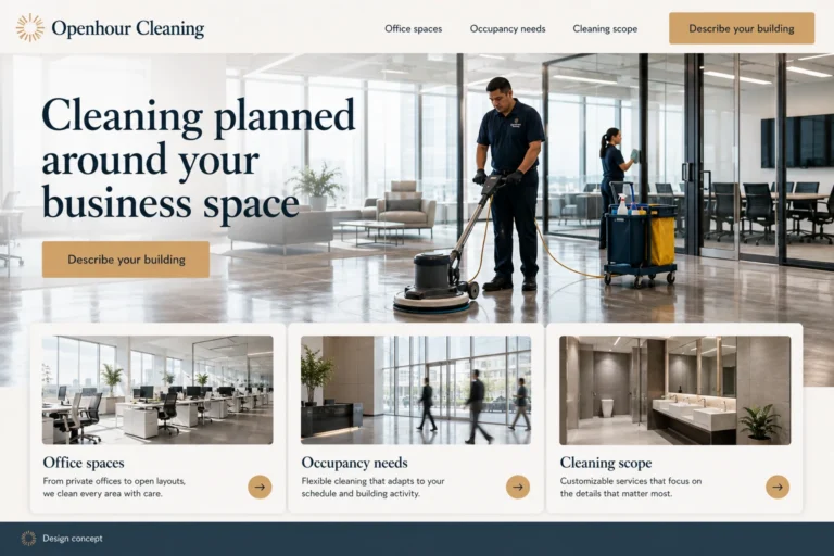 Illustrative Commercial Cleaning Website Design concept