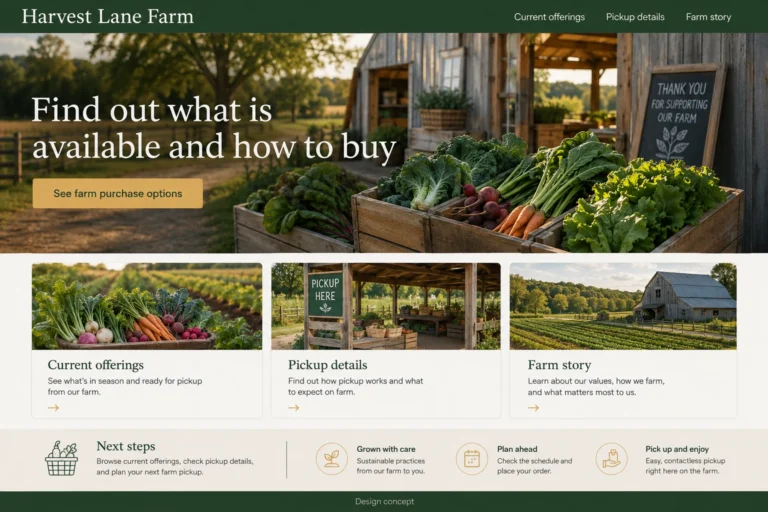 Illustrative Farms Website Design concept