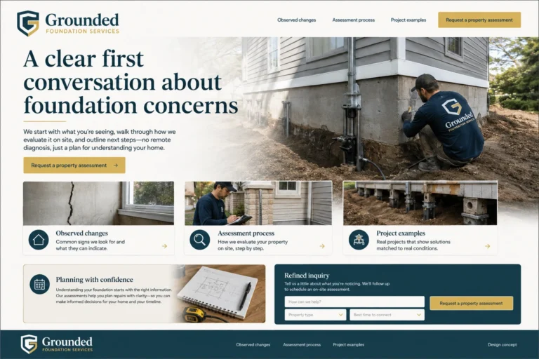 Illustrative Foundation Repair Website Design concept