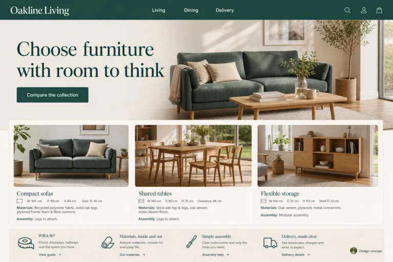 Illustrative Furniture Store Web Design concept