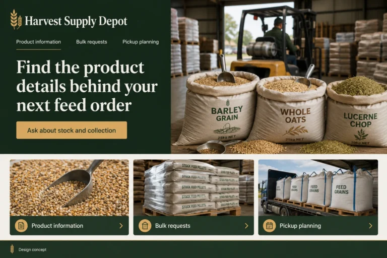 Illustrative Grain and Feed Suppliers Website Design concept