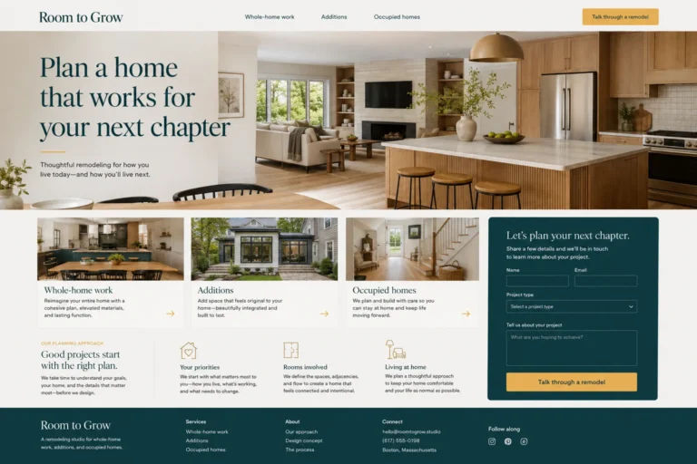 Illustrative Home Remodeling Website Design concept