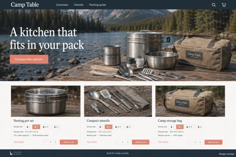 Illustrative Idaho eCommerce Web Design (ID) concept