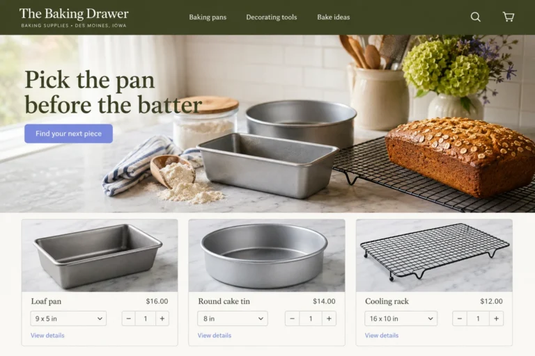 Illustrative Iowa eCommerce Web Design (IA) concept