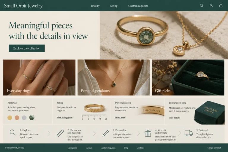 Illustrative Jewelry Store Web Design concept