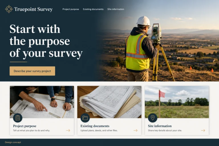 Illustrative Land Surveying Website Design concept