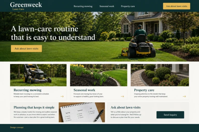 Illustrative Lawn Care Website Design concept