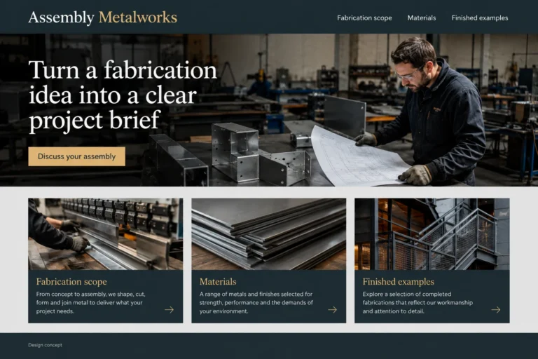 Illustrative Metal Fabrication Website Design concept