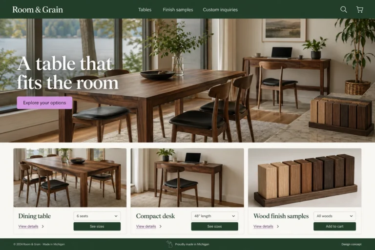 Illustrative Michigan eCommerce Web Design (MI) concept