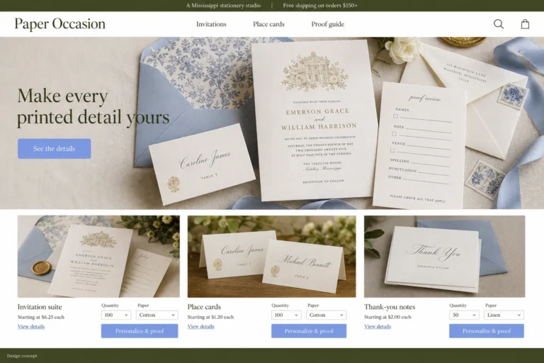 Illustrative Mississippi eCommerce Web Design (MS) concept