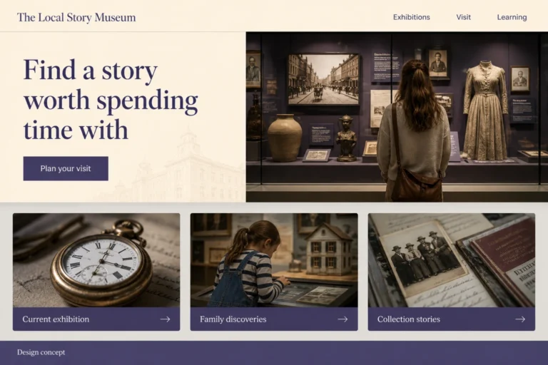 Illustrative Museum Web Design concept