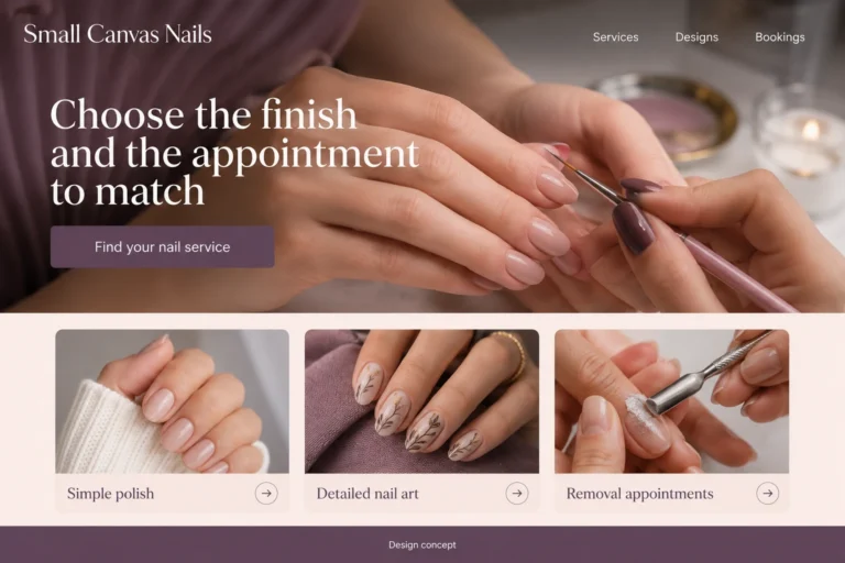 Illustrative Nail Salon Web Design concept
