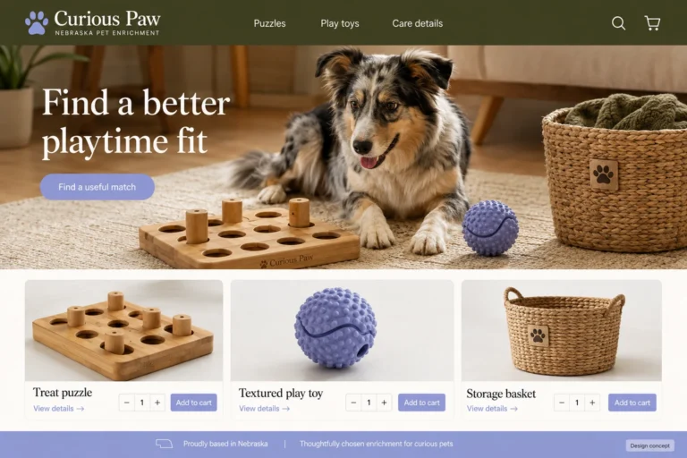 Illustrative Nebraska eCommerce Web Design (NE) concept