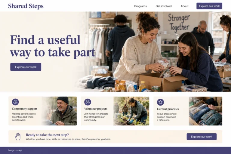 Illustrative Nonprofit Organization Web Design concept