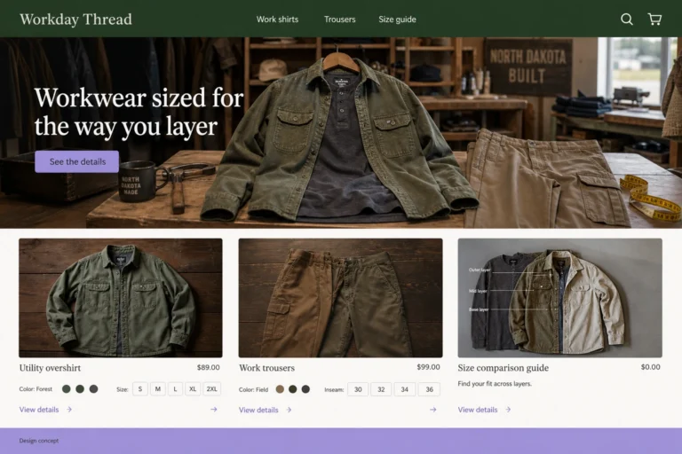 Illustrative North Dakota eCommerce Web Design (ND) concept