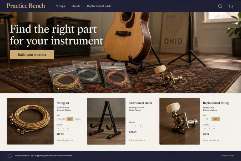 Illustrative Ohio eCommerce Web Design (OH) concept