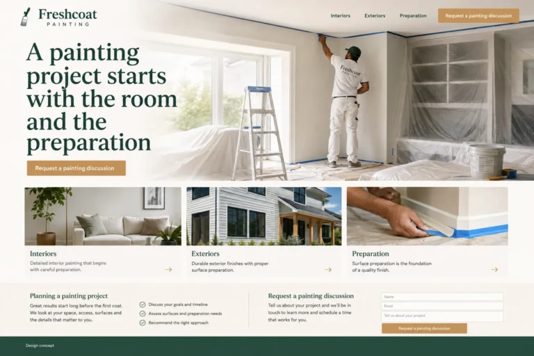Illustrative Painting Contractors Website Design concept