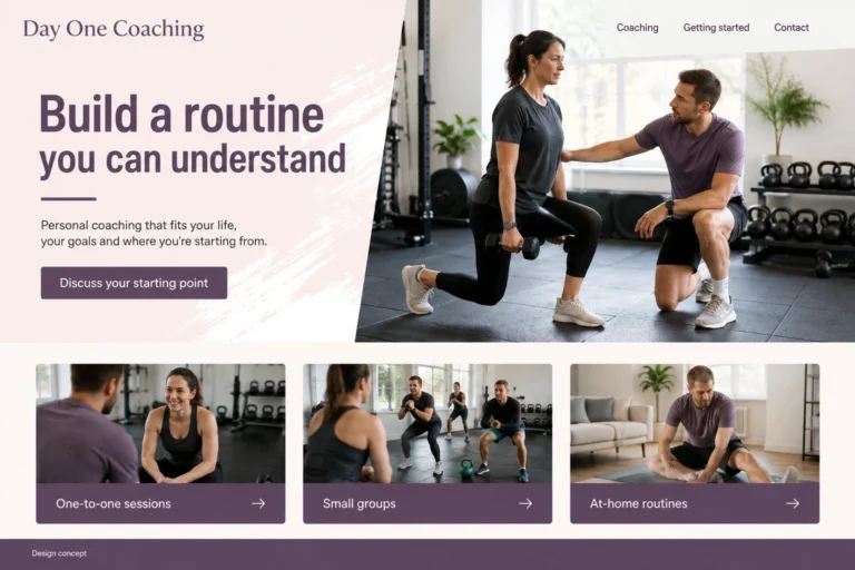 Illustrative Personal Trainer Web Design concept