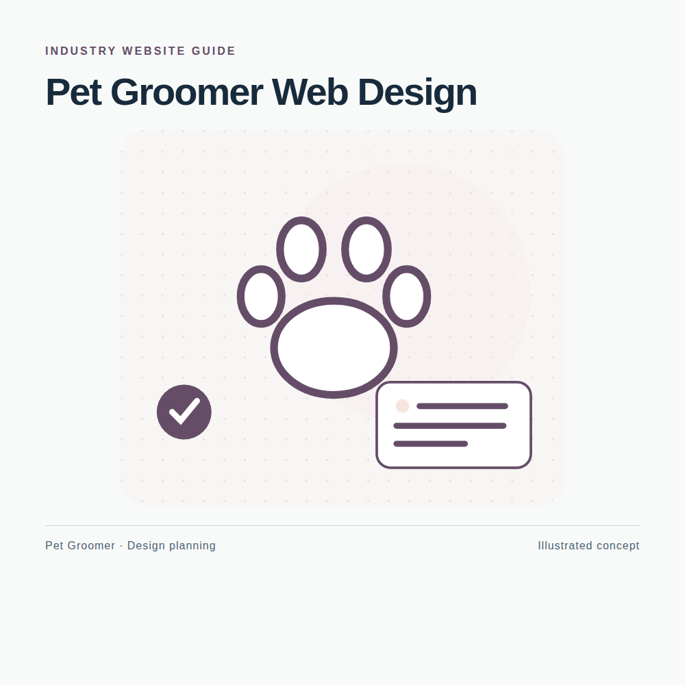 Original Pet Groomer website planning illustration