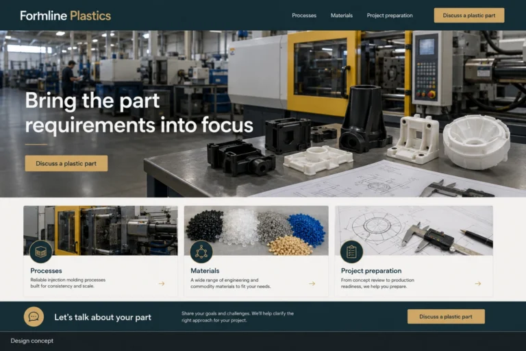 Illustrative Plastics Manufacturing Website Design concept