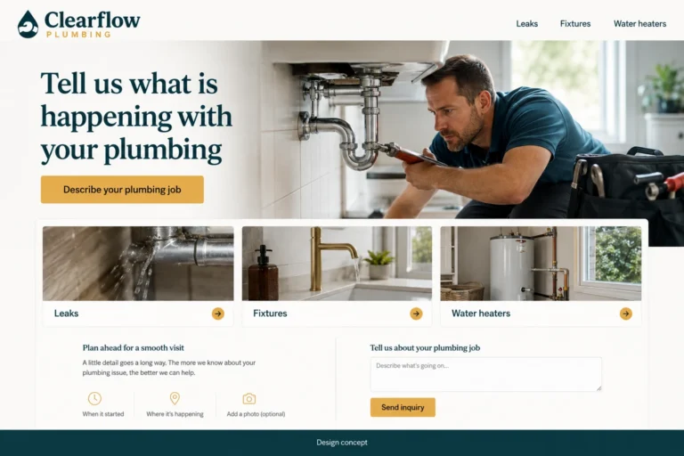 Illustrative plumbing website design