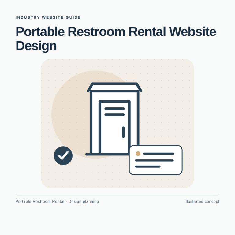 Original Portable Restroom Rental website planning illustration