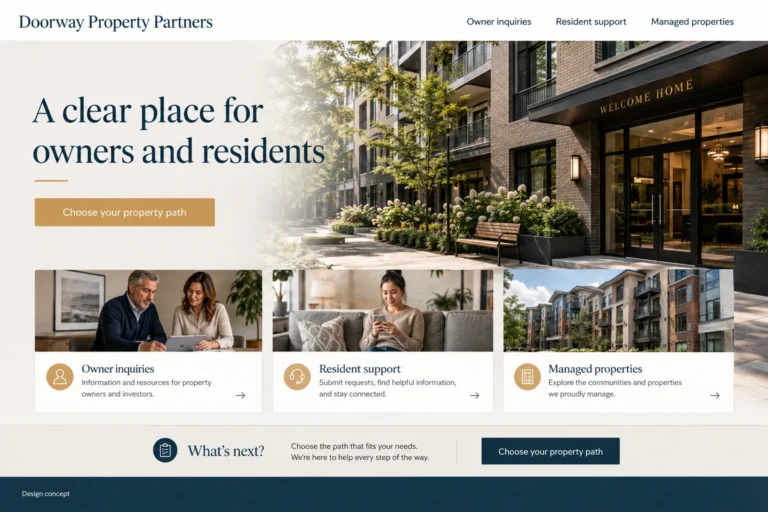 Illustrative Property Management Website Design concept