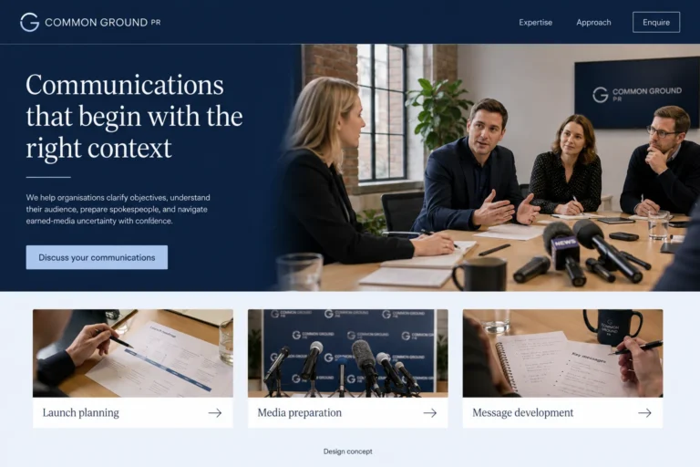 Illustrative Public Relations Firm Web Design concept