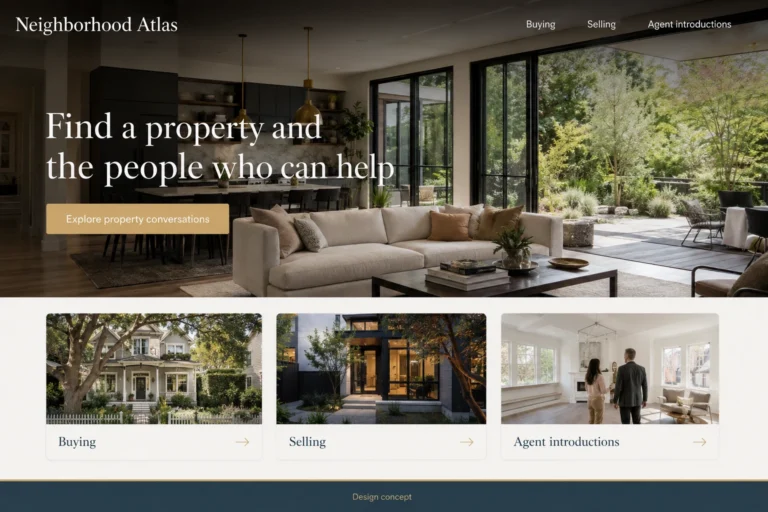 Illustrative Real Estate Brokerages Website Design concept