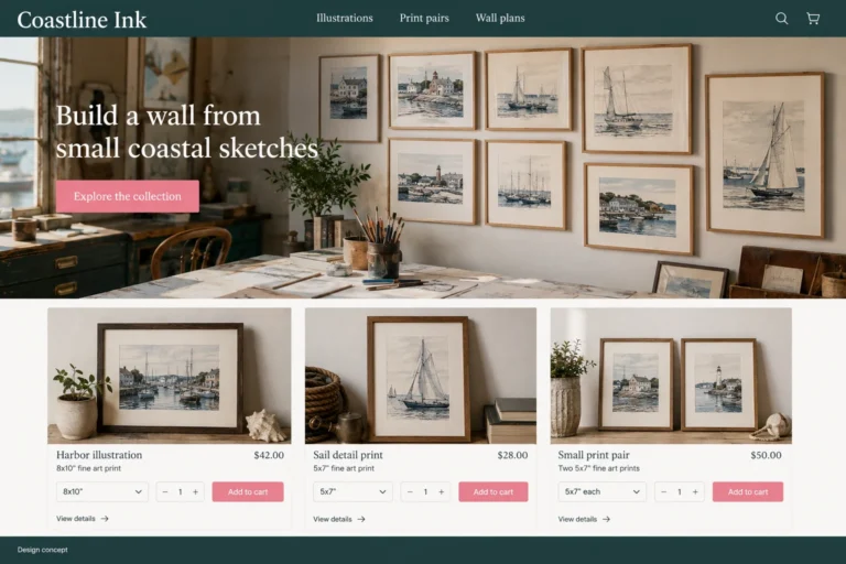 Illustrative Rhode Island eCommerce Web Design (RI) concept