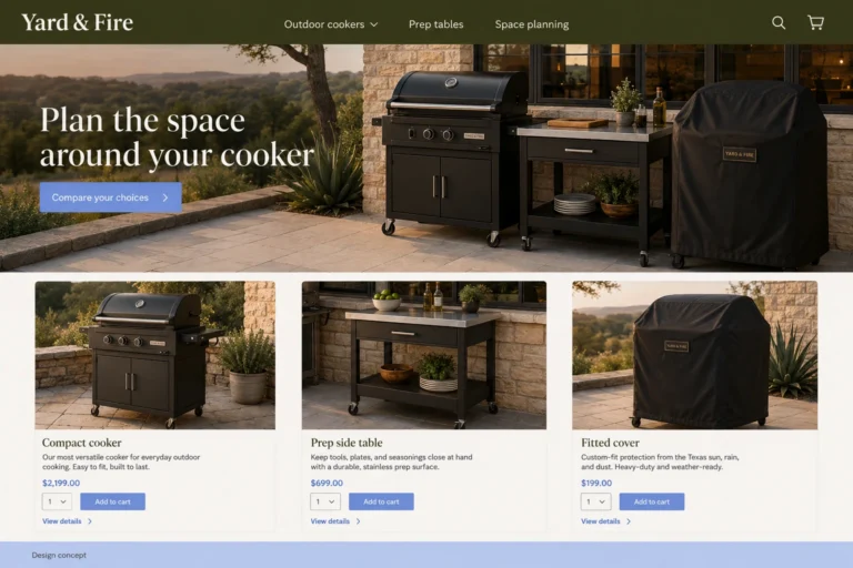 Illustrative Texas eCommerce Web Design (TX) concept