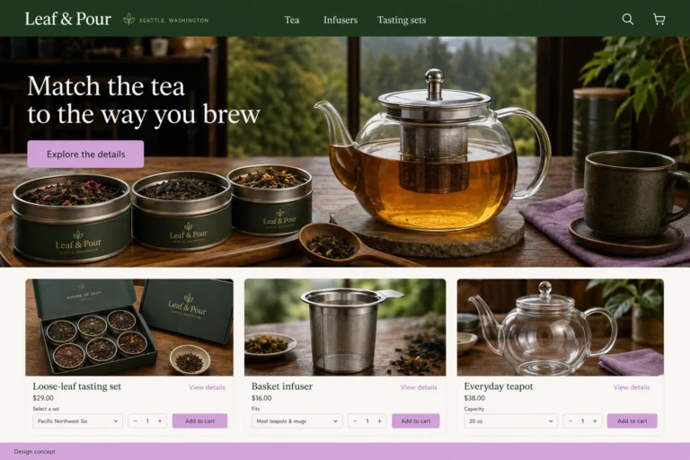Illustrative Washington eCommerce Web Design (WA) concept