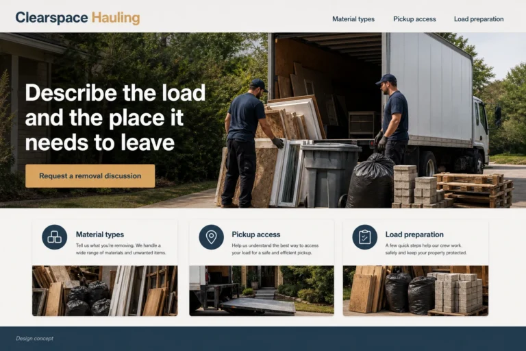 Illustrative Waste Removal Website Design concept