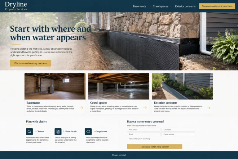 Illustrative Waterproofing Website Design concept