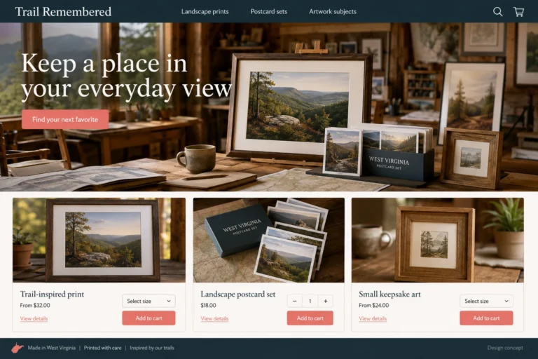 Illustrative West Virginia eCommerce Web Design (WV) concept
