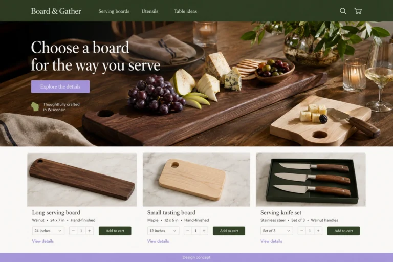 Illustrative Wisconsin eCommerce Web Design (WI) concept